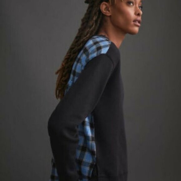 Pilcro Tops - NWT Anthropologie Pilcro Contrast Flannel Sweatshirt  MEDIUM